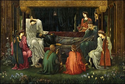 El último sueño de Arturo, por Burne-Jones