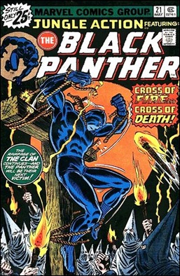 Pantera Negra crucificado por el Klan, portada de John Romita