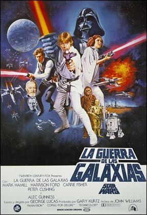 Cartel del estreno de La Guerra de las Galaxias
