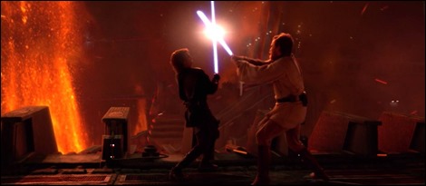 La lucha final de Anakin y Obi-Wan en el planeta volcánico