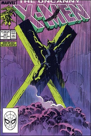 Lobezno crucificado en la portada de Uncanny 251