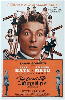 Magnífica cartel americano del Walter Mitty de Danny Kaye