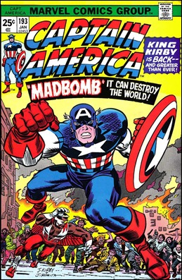 Mítica portada del Capitán América, con dibujo de Kirby y entintado de Romita