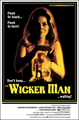 Cartel de El hombre de mimbre, que insiste en la sensualidad de Britt Ekland