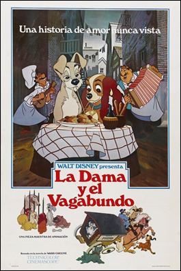Cartel de La dama y el vagabundo