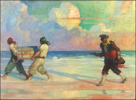 Ilustración pirática de N. C. Wyeth