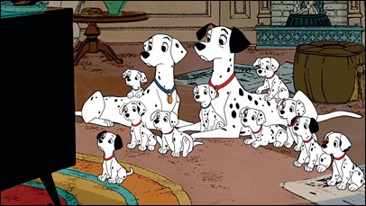 Pongo y Perdita, con los peques