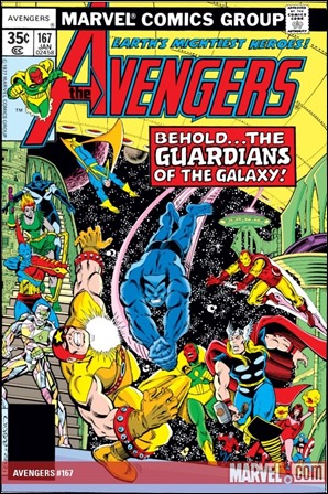 El retorno de los Guardianes, en Los Vengadores # 167