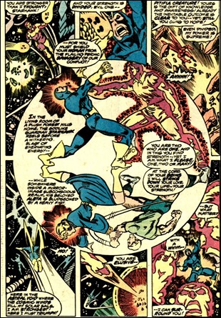 Estupenda página del duelo entre Halcón Estelar y Michael