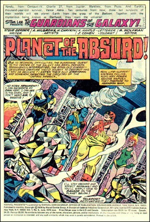 Primera página del numero 5 de Guardianes de la Galaxia