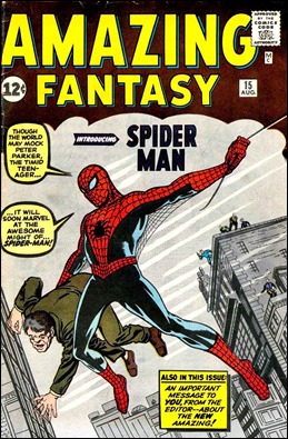 Amazing Fantasy 15, donde todo comenzó. Portada de Jack Kirby