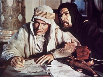 Peter O'Toole y Anthony Quinn, Lawrence y Auda, el falso y el auténtico hombre del desierto