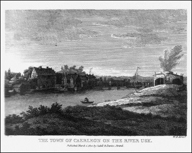 Caerleon on Usk, según un grabado de 1800