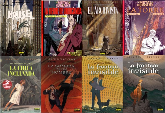 Caleidoscopio con las portadas de Las Ciudades Oscuras