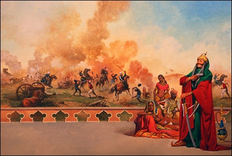 Ilustración de Gino D'Achilles para Flashman y la Montaña de Luz