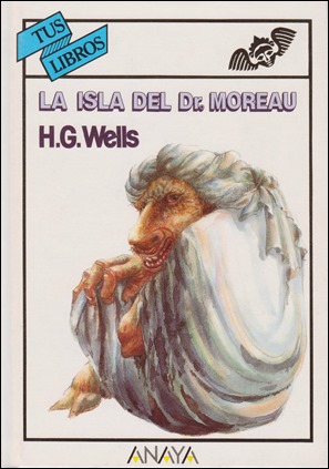 Portada de la entrañable edición de La isla del dr Moreau en Tus Libros, de Anaya