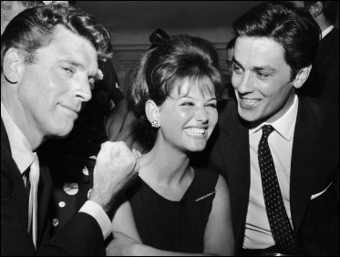 BURT LANCASTER, CLAUDIA CARDINALE ET ALAIN DELON A ROME 1962