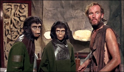 El humano Taylor, los simios Zira y Cornelius