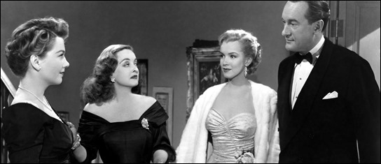 El trío estelar de Eva al desnudo... con la fugaz Marilyn Monroe en medio