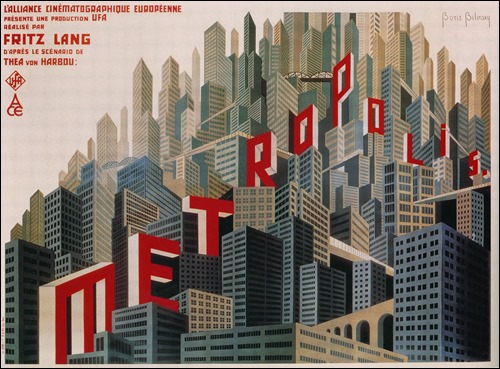 Maravilloso poster de Boris Bilinsky para la película Metrópolis