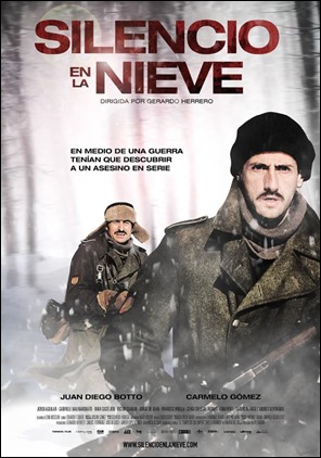 Vulgar cartel de la película Silencio en la nieve, basada en El tiempo de los emperadores extraños