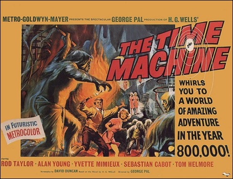 Estupendo poster de El tiempo en sus manos, adaptación en Hollywood de La máquina del tiempo