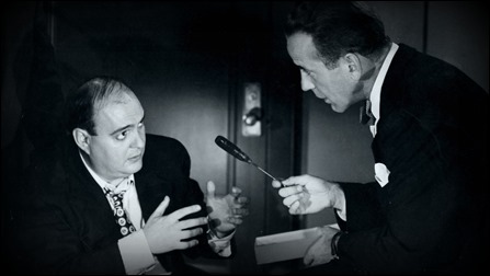 Espléndido Zero Mostel frente a Bogart, en Sin conciencia