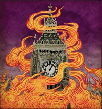 Ilustración de Yuko Shimizu para la portada de la edición Penguin de La nube púrpura