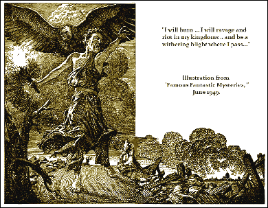 Ilustración para la edición de La nube púrpura en la revista Famous Fantastic Mysteries, de junio de 1949