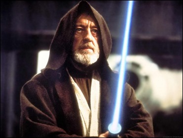 El gran Alec Guinness como el anciano Ben Kenobi