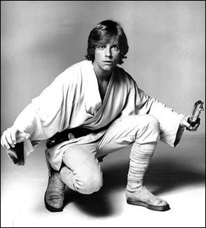 El rubio Mark Hamill como el noble Luke Skywalker