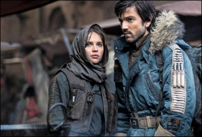 Los anodinos Jyn y Cassian de Rogue One, o sea, Felicity Jones y Diego Luna