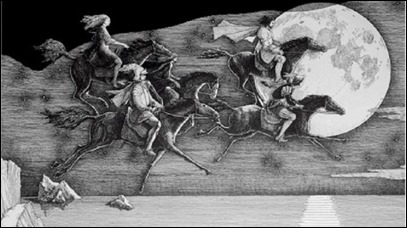 La cabalgata de Margarita como bruja, en la novela de Bulgakov