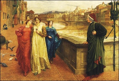 Dante y Beatriz, por el prerrafaelita Henry Holiday