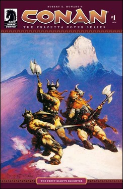 Portada de Frazetta ilustrando el relato La hija del gigante de hielo