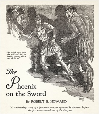 Primera version grafica de Conan, por Jayem Wilcox para Weird Tales