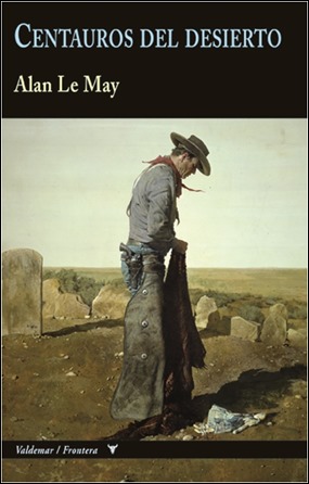 Bonita portada de Centauros del desierto, en Valdemar, obra de Robert E. McGinnis, que representa a John Wayne