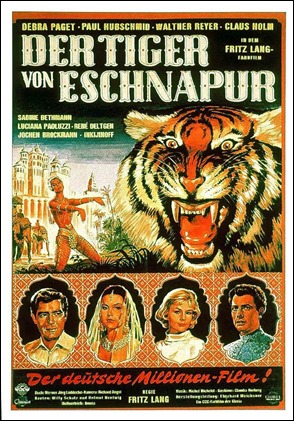 Cartel alemán de El tigre de Esnapur