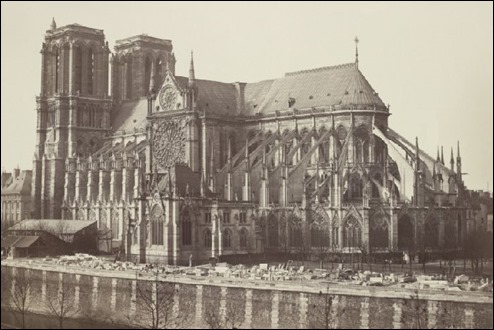 Fotografía de Notre Dame hacia mediados del siglo XIX