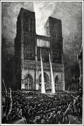 Quasimodo defiende Notre Dame de los truhanes de Paris