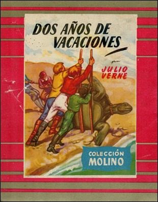 Ilustracion de Bocquet para la portada de Dos anos de vacaciones de la editorial Molino
