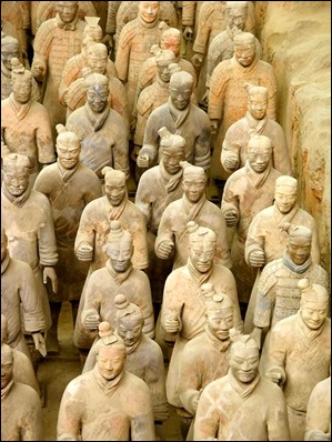 Los famosos soldados de terracota de la tumba del Primer Emperador