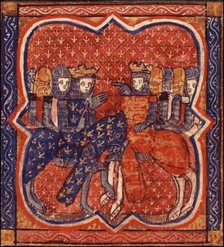 Ricardo y su rival Felipe II Augusto de Francia, en una miniatura de 1261