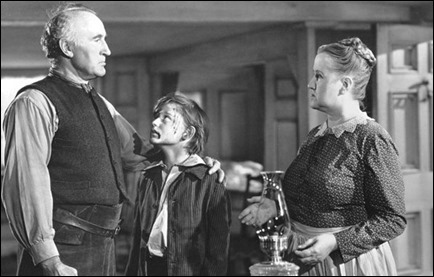 Huw y sus padres, en Que verde era mi valle