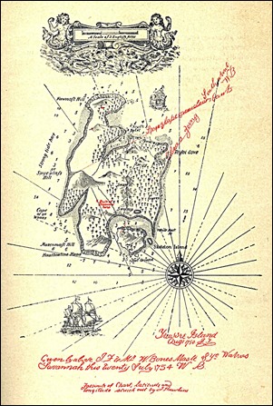 El mapa de la isla del tesoro, por Stevenson