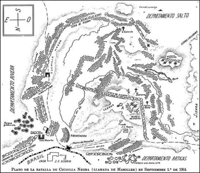 Plano de la batalla de Masoller