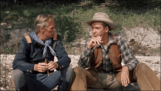 La mitica secuencia de la conversacion entre Widmark y Stewart junto al rio