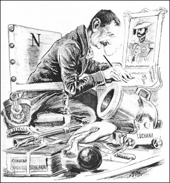 Caricatura de Galdos, por Moya, de 1898