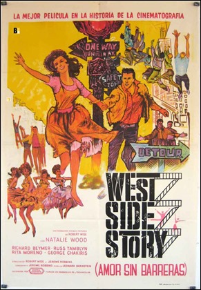 Poster español de West Side Story, con su subtitulo original
