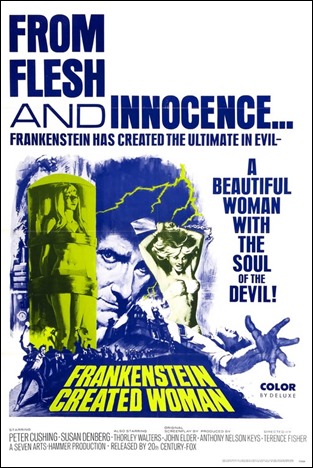Cartel de Frankenstein created woman